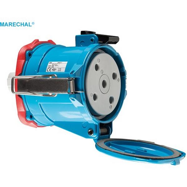 DECONTACTOR SOCKET OUTLET (FEMALE SOURCE) DS9 SEMI-RECESSED METAL BLUE COLOR LID SPRUNG OP, Ideal Electrical Catalogue Industrial Industrial Plugs Sockets Industrial Socket Outlet - Construction Supplies Australia
