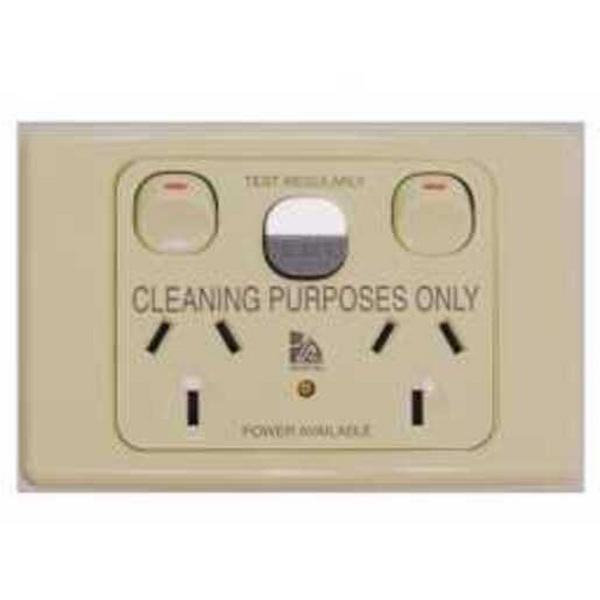 Power Point 10A Double Medilec Horizontal Beige RCD 10mA, Ideal Electrical Catalogue Switches Plugs Sockets Outlets Gpo - Construction Supplies Australia