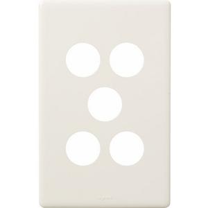EXCEL LIFE SWITCH COVERPLATE 5 GANG GLOSS WHITE