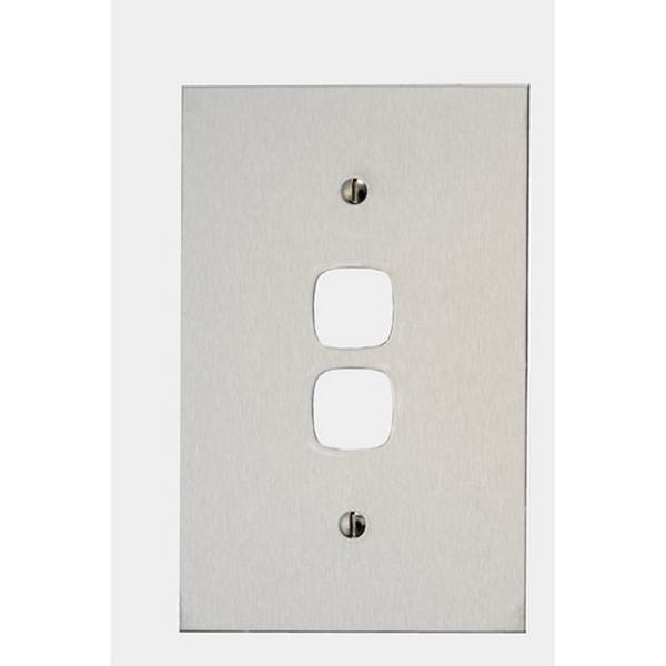 Architectual Metal 2 Gang Grid And Plate - No Mech, Ideal Electrical Catalogue Switches Plugs Sockets Switches Grid Cover Plate - Construction Supplies Australia