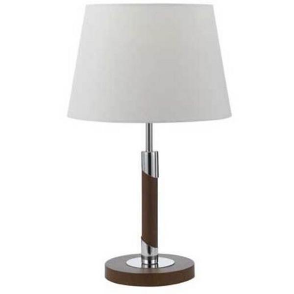 LAMP TABLE E27 40WMAX H500MM D300MM TEAK/WHITE BELMORE, Ideal Electrical Catalogue Light Fittings Table Lamp Table Luminaire - Construction Supplies Australia