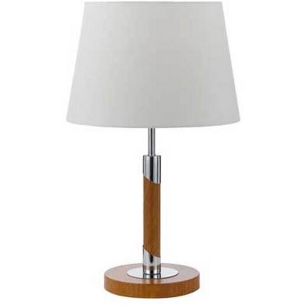 LAMP TABLE E27 40WMAX H500MM D300MM TEAK/WHITE BELMORE, Ideal Electrical Catalogue Light Fittings Table Lamp Table Luminaire - Construction Supplies Australia