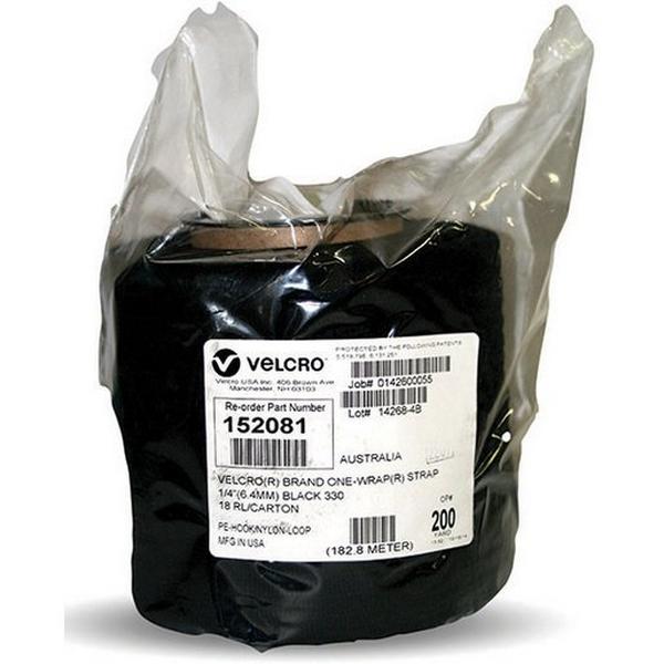 One-Wrap 6mm Reusable Tape Black 182 Meter, Ideal Electrical Catalogue Hardware Tape Hook And Loop Fastener - Construction Supplies Australia