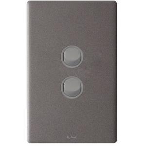EXCEL LIFE 16AX 2 WAY SINGLE POLE DOUBLE THROW VERTICAL ROCKER SWITCH 2 GANG URBAN GREY