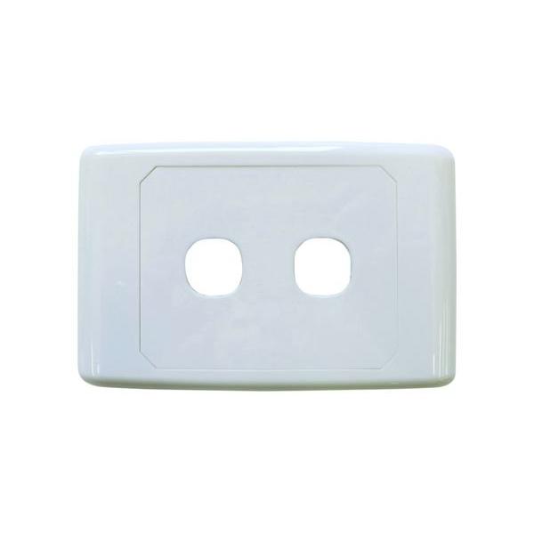 A-Class Outlet Plate - 2 Way, Ideal Electrical Catalogue Switches Plugs Sockets Switches Grid Cover Plate - Construction Supplies Australia
