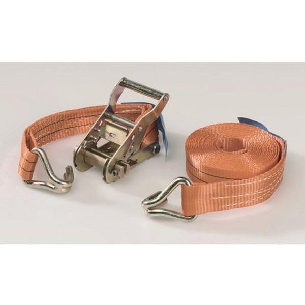 Strap 2500Kg Orange 5M X 35mm 2 Piece Hooks, Ideal Electrical Catalogue Safety Site Safety Securing Strap Chain - Construction Supplies Australia