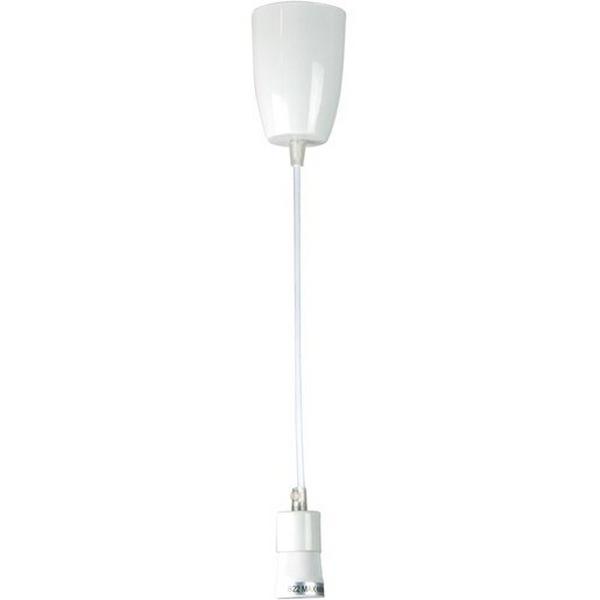 Batten Fix B22 Metal Suspension 500mm White, Ideal Electrical Catalogue Light Fittings Lamp Holder Lamp Holder - Construction Supplies Australia