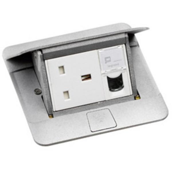 Pop-Up Box 3 Modules Aluminium, Ideal Electrical Catalogue Cable Management Floor System Junction Box Insert For Subfloor Installation - Construction Supplies Australia