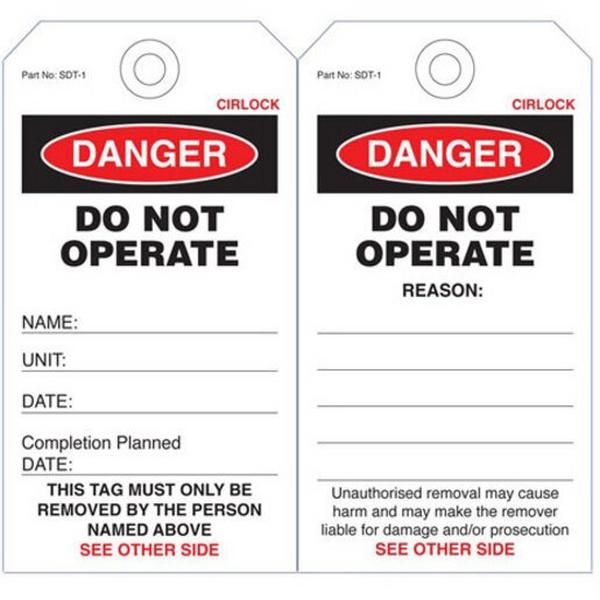 Safety Tag Poly - Danger Do Not Operate (Pkt 25), Ideal Electrical Catalogue Hardware Warning Signing Plate Warning Sign And Labels - Construction Supplies Australia