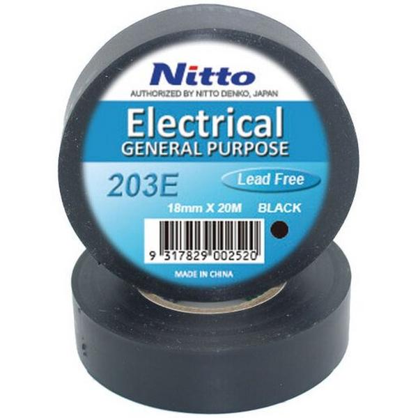 Tape #203 0.18 X 18mm X 20M Black, Ideal Electrical Catalogue Hardware Tape Adhesive Tape - Construction Supplies Australia