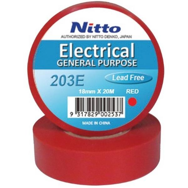Tape #203 0.18 X 18mm X 20M Red, Ideal Electrical Catalogue Hardware Tape Adhesive Tape - Construction Supplies Australia