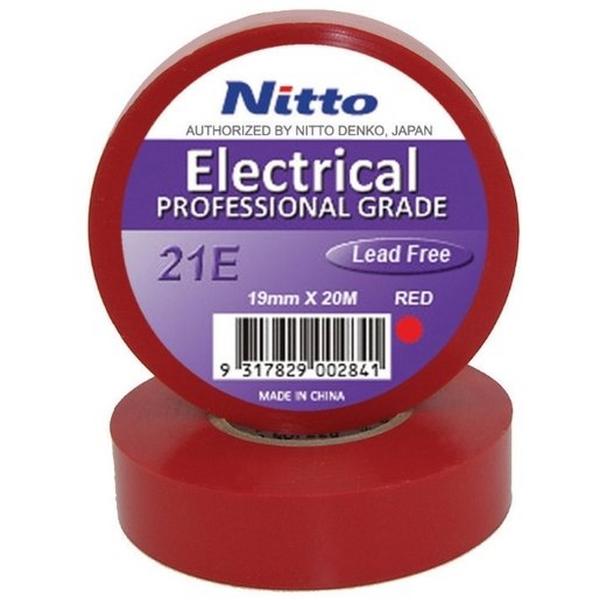 Tape #21 0.20mm X 19mm X 20M Red, Ideal Electrical Catalogue Hardware Tape Adhesive Tape - Construction Supplies Australia