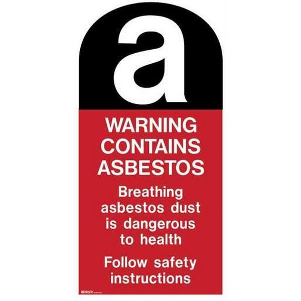 Asbestos Sign Warning..40X75 Stainless Steel (Pk 5), Ideal Electrical Catalogue Hardware Warning Signing Plate Warning Sign And Labels - Construction Supplies Australia