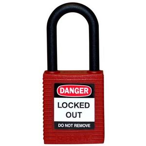 BRADY SAFETY PLUS PADLOCK RED - NYLON