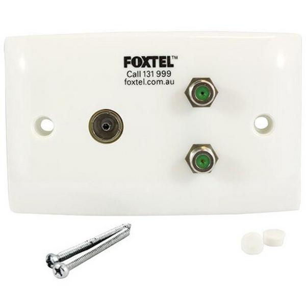 Outlet Triple Wallplate Pal + 2Xf 3Ghz, Ideal Electrical Catalogue Switches Plugs Sockets Outlets Data Usb A V Outlets - Construction Supplies Australia