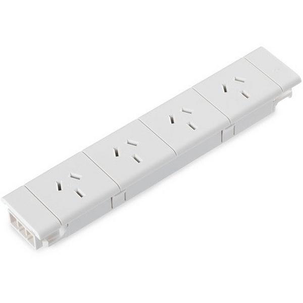 Quad Auto Switched Power Module White, Ideal Electrical Catalogue Switches Plugs Sockets Softwire Patch Cord For Plug In Building Installation - Construction Supplies Australia