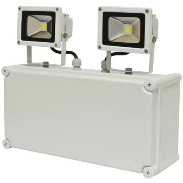 Floodlight Weather Proof Emergency LED 2X10W Twinspot Nicd Battery Premium, Ideal Electrical Catalogue Light Fittings Emergency Exit Emergency Luminaire - Construction Supplies Australia