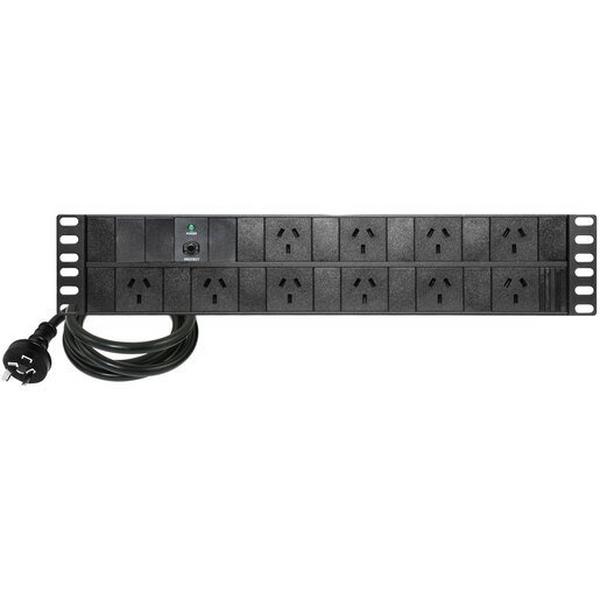 10 Way Horizontal Power Panel Ripple Black, Ideal Electrical Catalogue Data Communications Cabinets Enclosures Power Rail - Construction Supplies Australia