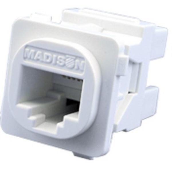 RJ45 Jack Cat6 Clipsal Style 8P8C White, Ideal Electrical Catalogue Data Communications Copper Modular Connector - Construction Supplies Australia