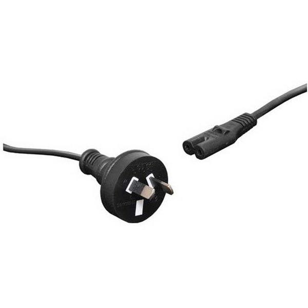 POWER CORD 2 PIN PLUG FIGURE 8 1.8M BLACK, Ideal Electrical Catalogue Electrical Appliances Power Leads Power Cord - Construction Supplies Australia