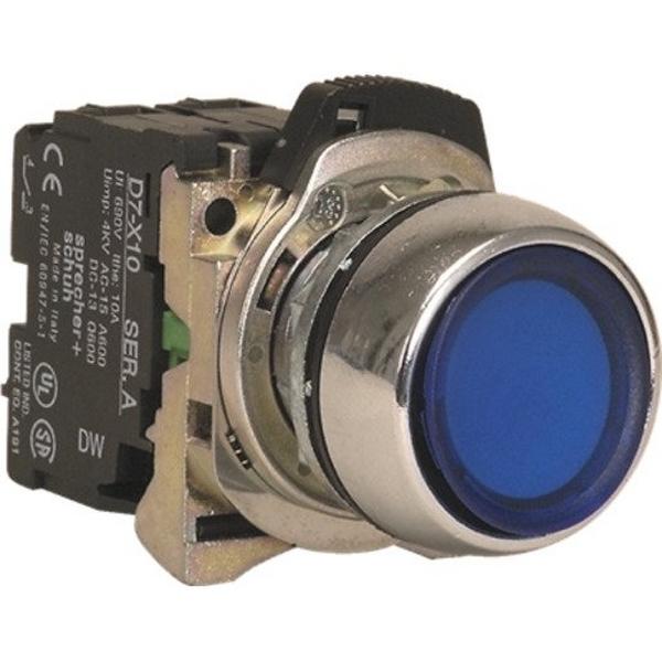 BUT MET ILL BLU 24V AC/DC 1N/O, Ideal Electrical Catalogue Industrial Push Button Push Button Complete - Construction Supplies Australia
