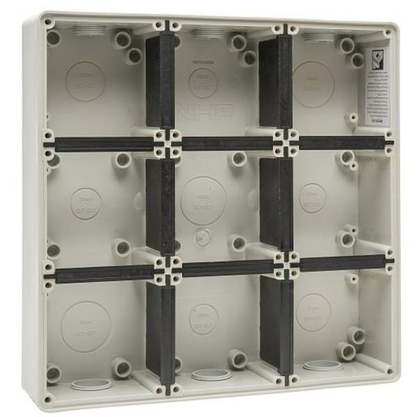 Nine Gang Back Box Grey, Ideal Electrical Catalogue Switches Plugs Sockets Switches Wall Box - Construction Supplies Australia