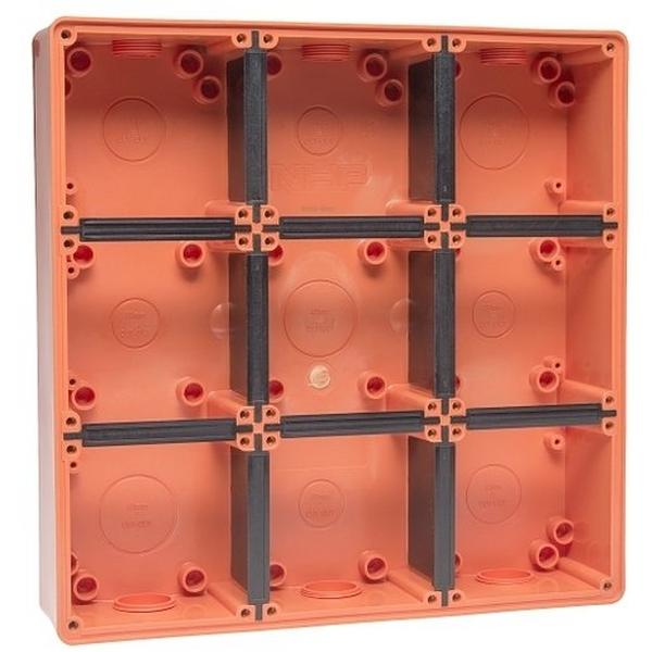 Nine Gang Back Box Resistant Orange, Ideal Electrical Catalogue Switches Plugs Sockets Switches Wall Box - Construction Supplies Australia