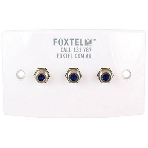 Outlet Wallplate F Type 3F Hrl Foxtel Logo, Ideal Electrical Catalogue Switches Plugs Sockets Switches Light Switch - Construction Supplies Australia