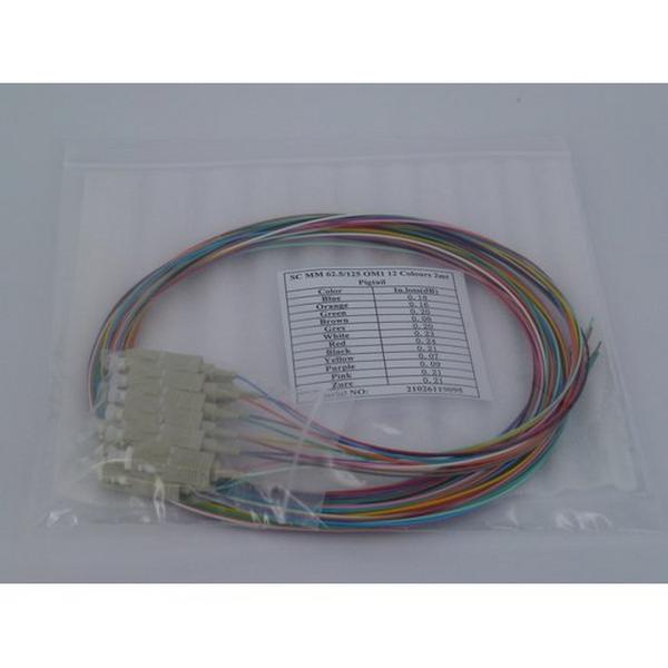 SC PIGTAILS OM1 - RAINBOWOF 12, Ideal Electrical Catalogue Data Communications Fibre Pigtail - Construction Supplies Australia