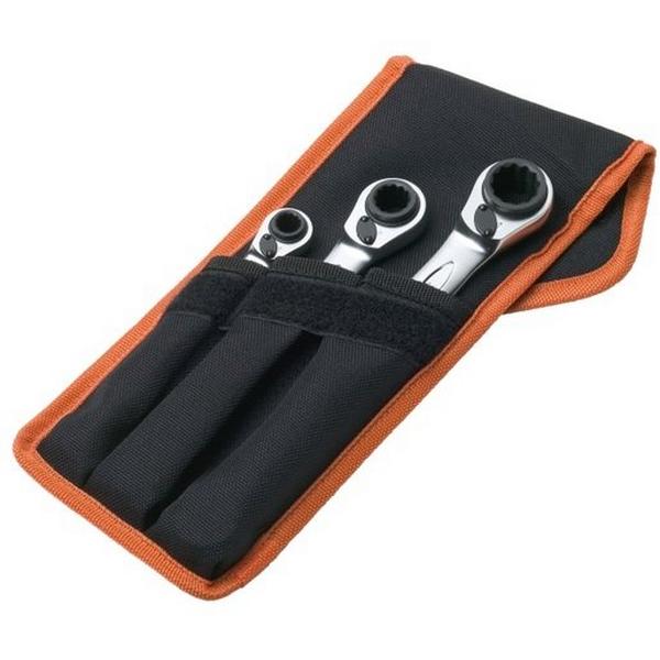 Spanner Set 3 Piece Reversible Rachet 12 Sizes, Ideal Electrical Catalogue Tools Instrumentation Hand Tools Spanner Set - Construction Supplies Australia