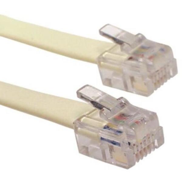 RJ12-RJ12 Ivory Phone Lead 2Mt, Ideal Electrical Catalogue Data Communications Telecommunications Telecommunications Patch Cord - Construction Supplies Australia