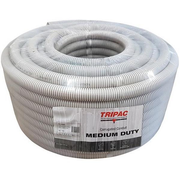 Corrugated Conduit 40mm X 25M Grey Medium Duty, Ideal Electrical Catalogue Cable Management Conduit Corrugated Corrugated Conduit - Construction Supplies Australia