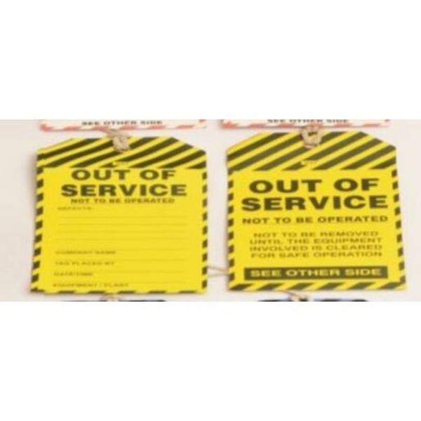 Out Of Service Tag With Brass Ring And String Tie., Ideal Electrical Catalogue Tools Instrumentation Labelling Labelling Material - Construction Supplies Australia