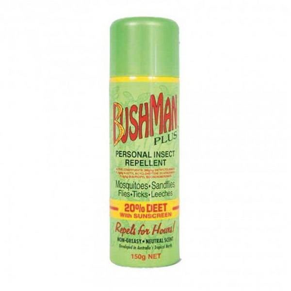 Bushman Plus 150G Aerosol 20% Deet With Sunscreen, Ideal Electrical Catalogue Safety Personal Care Personal Care Products - Construction Supplies Australia