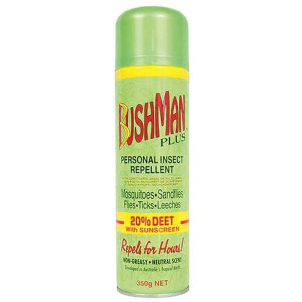Bushman Plus 350G Aerosol 20% Deet With Sunscreen, Ideal Electrical Catalogue Safety Personal Care Personal Care Products - Construction Supplies Australia