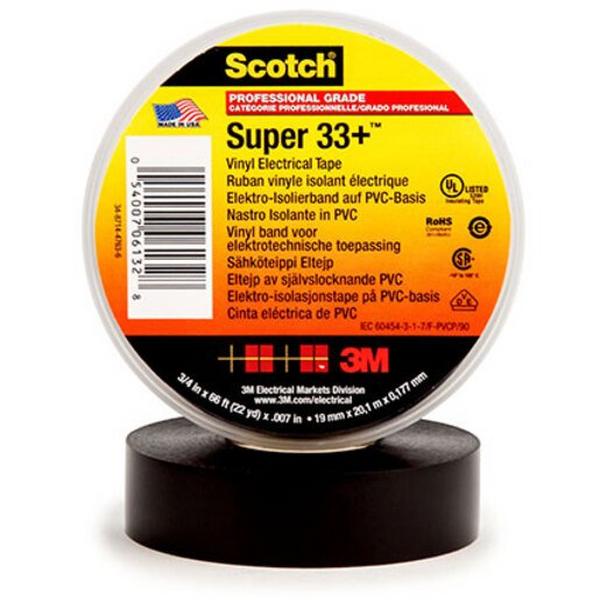 Tape Super 33+ Vinyl 19mm X 20M, Ideal Electrical Catalogue Hardware Tape Adhesive Tape - Construction Supplies Australia