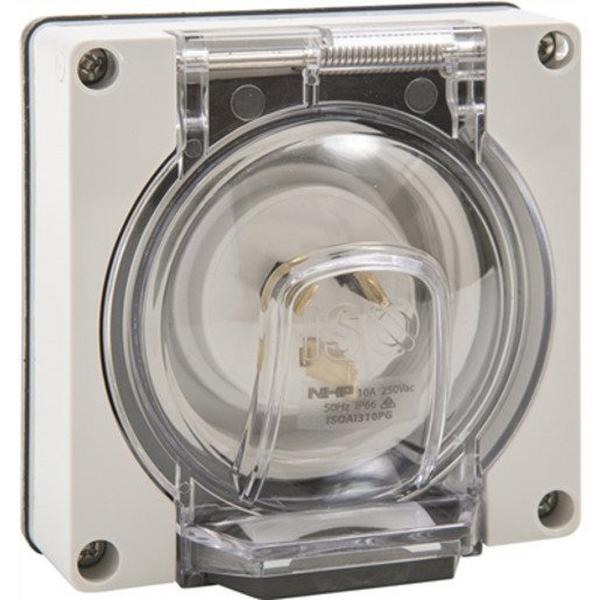 Appliance Inlet 3 Flat Pins 10A 250V Grey Less Back Box, Ideal Electrical Catalogue Switches Plugs Sockets Plugs Sockets Domestic Inlets - Construction Supplies Australia
