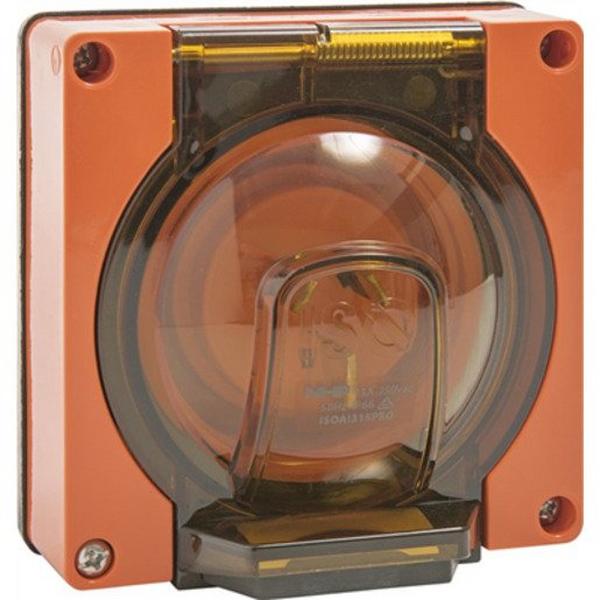 Appliance Inlet 3 Flat Pins 15A 250V Resistant Orange Less Back Box, Ideal Electrical Catalogue Switches Plugs Sockets Plugs Sockets Domestic Inlets - Construction Supplies Australia