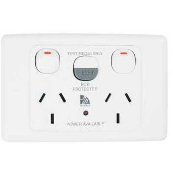 Power Point 10A Double Medilec Horizontal Red, Ideal Electrical Catalogue Switches Plugs Sockets Outlets Gpo - Construction Supplies Australia