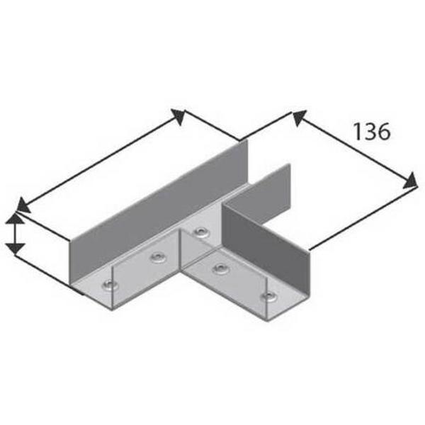 Strut Joiner Tee Shape Hot Dipped Galvanised, Ideal Electrical Catalogue Cable Management Channel Strut Coupler For Support Profile Rail - Construction Supplies Australia