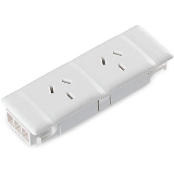 Dual Auto Switched Power Module White, Ideal Electrical Catalogue Switches Plugs Sockets Softwire Patch Cord For Plug In Building Installation - Construction Supplies Australia
