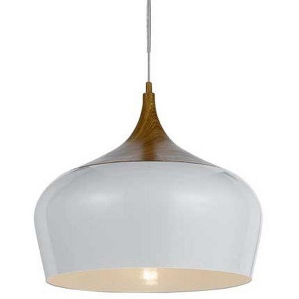 Pendant E27 25Wmax H270mm D300mm Oak/White Polk, Ideal Electrical Catalogue Light Fittings Pendant Luminaire Pendant Luminaire - Construction Supplies Australia