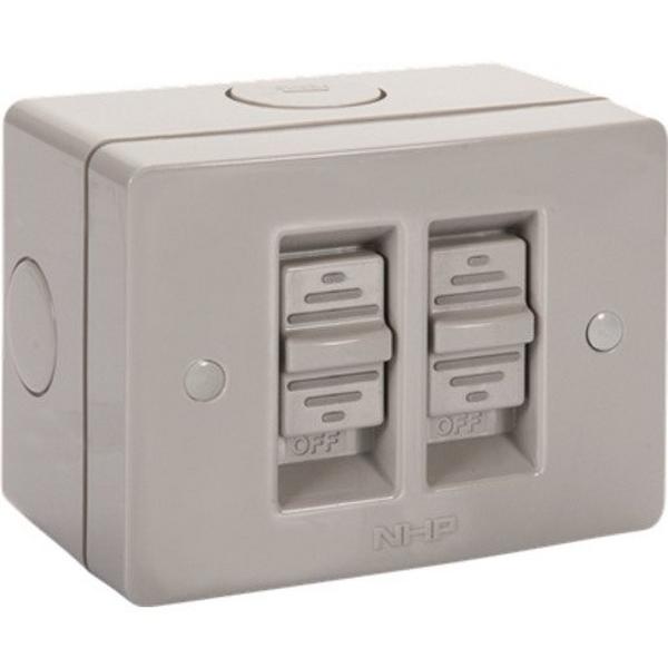 Surface Switch IP66 2 Gang 1 Pole 2 Way 16A M80 250V AC Large, Ideal Electrical Catalogue Industrial Switch Isolator - Construction Supplies Australia