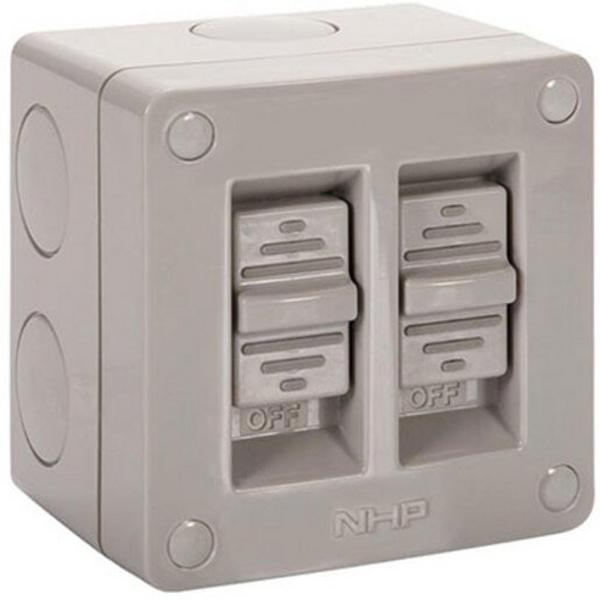 Surface Switch IP66 2 Gang 1 Pole 2 Way 16A M80 250V AC Small, Ideal Electrical Catalogue Industrial Switch Isolator - Construction Supplies Australia