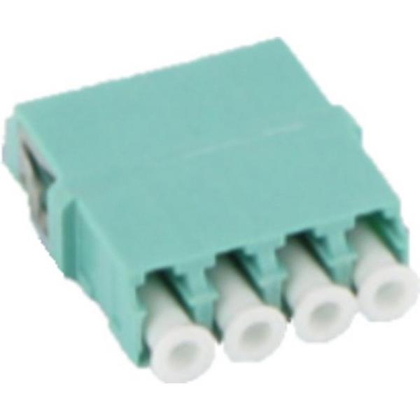 LC Quad Adapter Reduced Flange - Aqua, Ideal Electrical Catalogue Data Communications Fibre Fibre Optic Coupler - Construction Supplies Australia