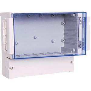 IP65 PVC ENCLOSURE C/W HINDGED CLEAR LID 213W X 185H X 104.5D