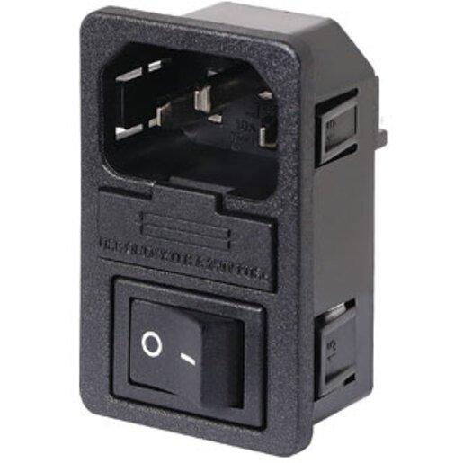 Male Socket IEC C14 Chassis Snap-In Fused Switched 10A