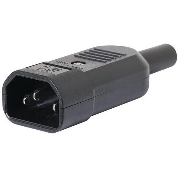 10Amp Male IEC Line Plug Black, Ideal Electrical Catalogue Wiring Accessories Connector Cable Connector - Construction Supplies Australia
