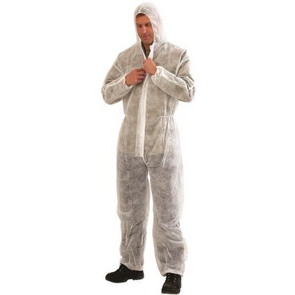 Coverall Disposable Poly Propylene White Large, Ideal Electrical Catalogue Safety Workwear Overall Safety Suit - Construction Supplies Australia