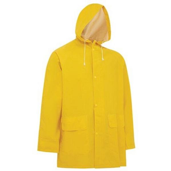 Rain Jacket Yellow PVC 3/4 Length L, Ideal Electrical Catalogue Safety Workwear Jacket Coat - Construction Supplies Australia